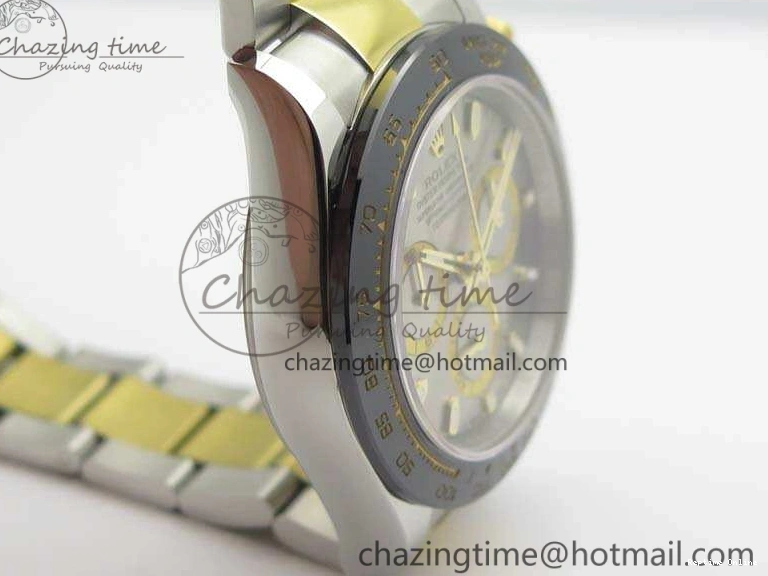 0402 WellDesigned Daytona SS YG Ceramic Bezel JH Best Edition Sliver Gray Dial On SS YG Bracelet A 3532